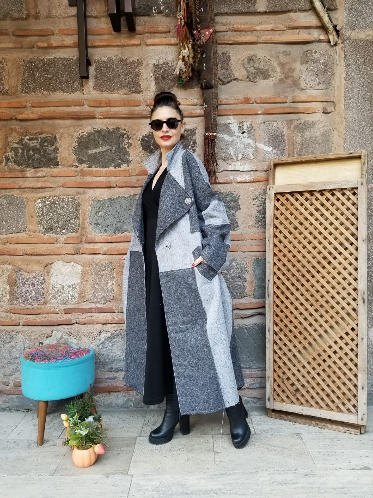 H4 marka standart beden kaşe kumaş kaban