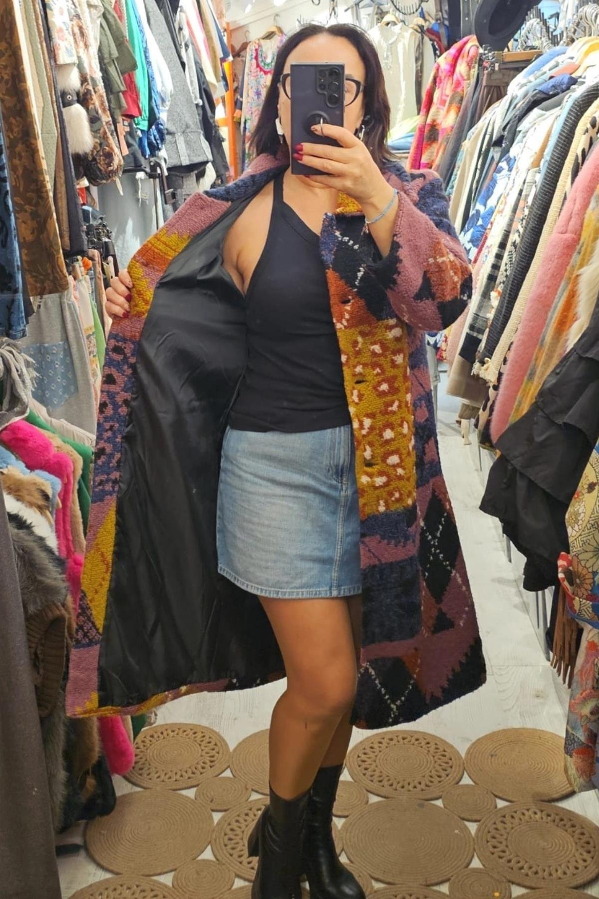 İtalyan Keçe Kumaş Astarlı Kaban Renkli