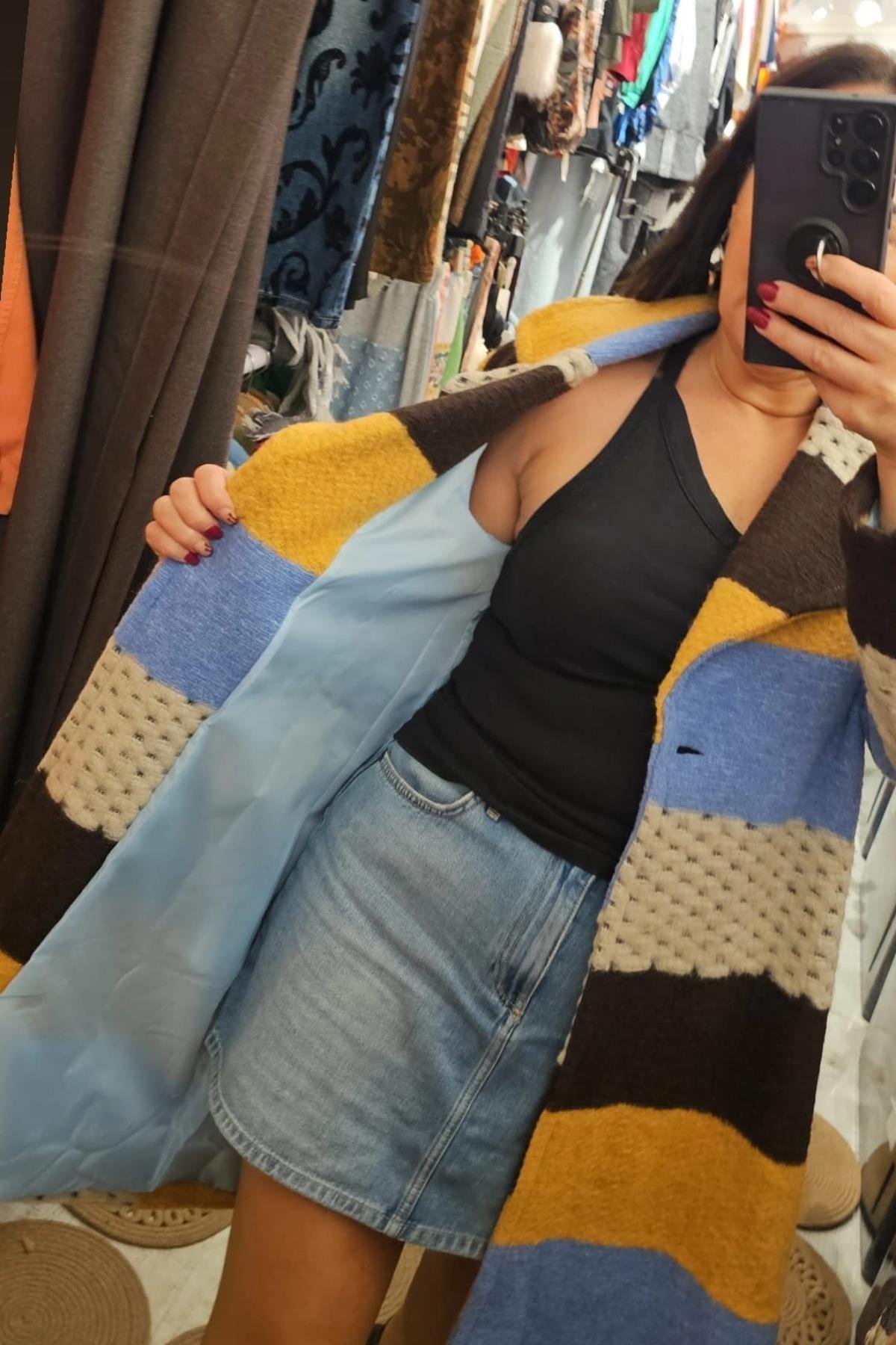 İtalyan Keçe Kumaş Astarlı Kaban Renkli