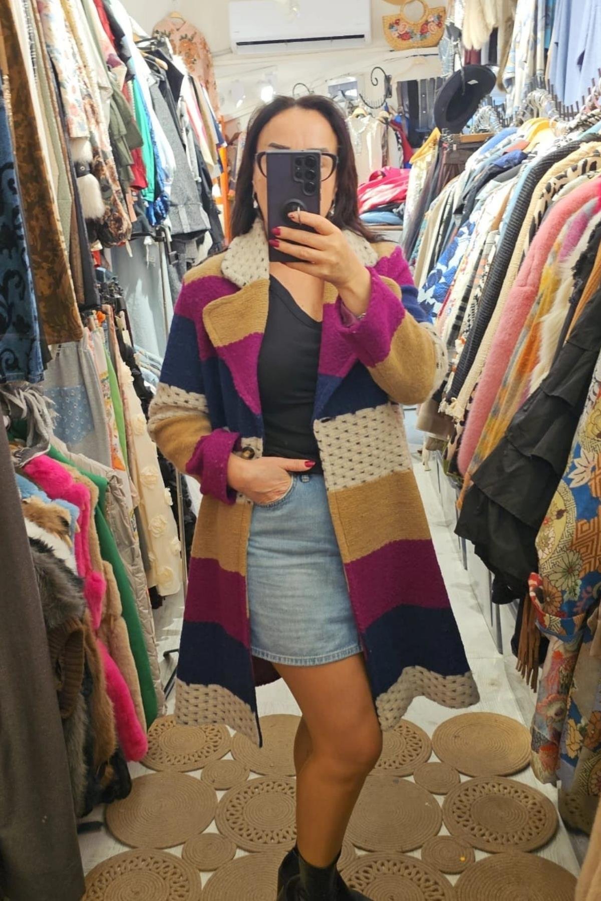 İtalyan Keçe Kumaş Astarlı Kaban Renkli