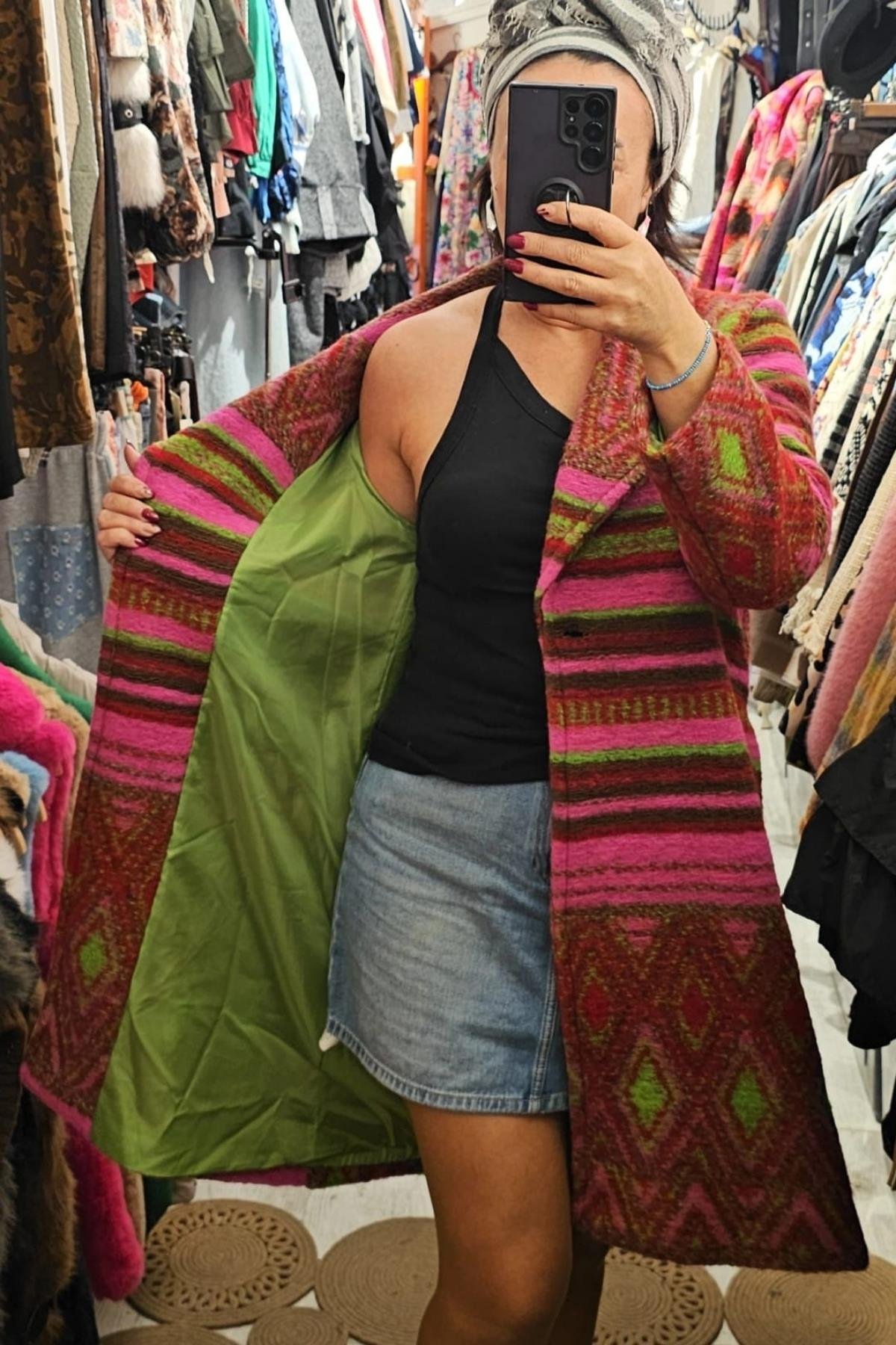 İtalyan Keçe Kumaş Astarlı Kaban Renkli