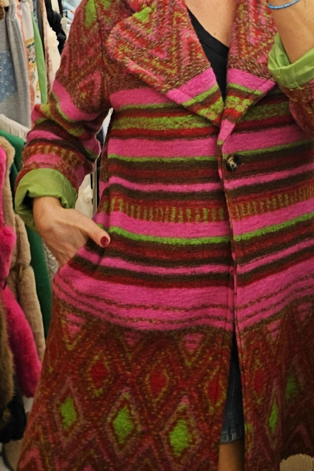 İtalyan Keçe Kumaş Astarlı Kaban Renkli