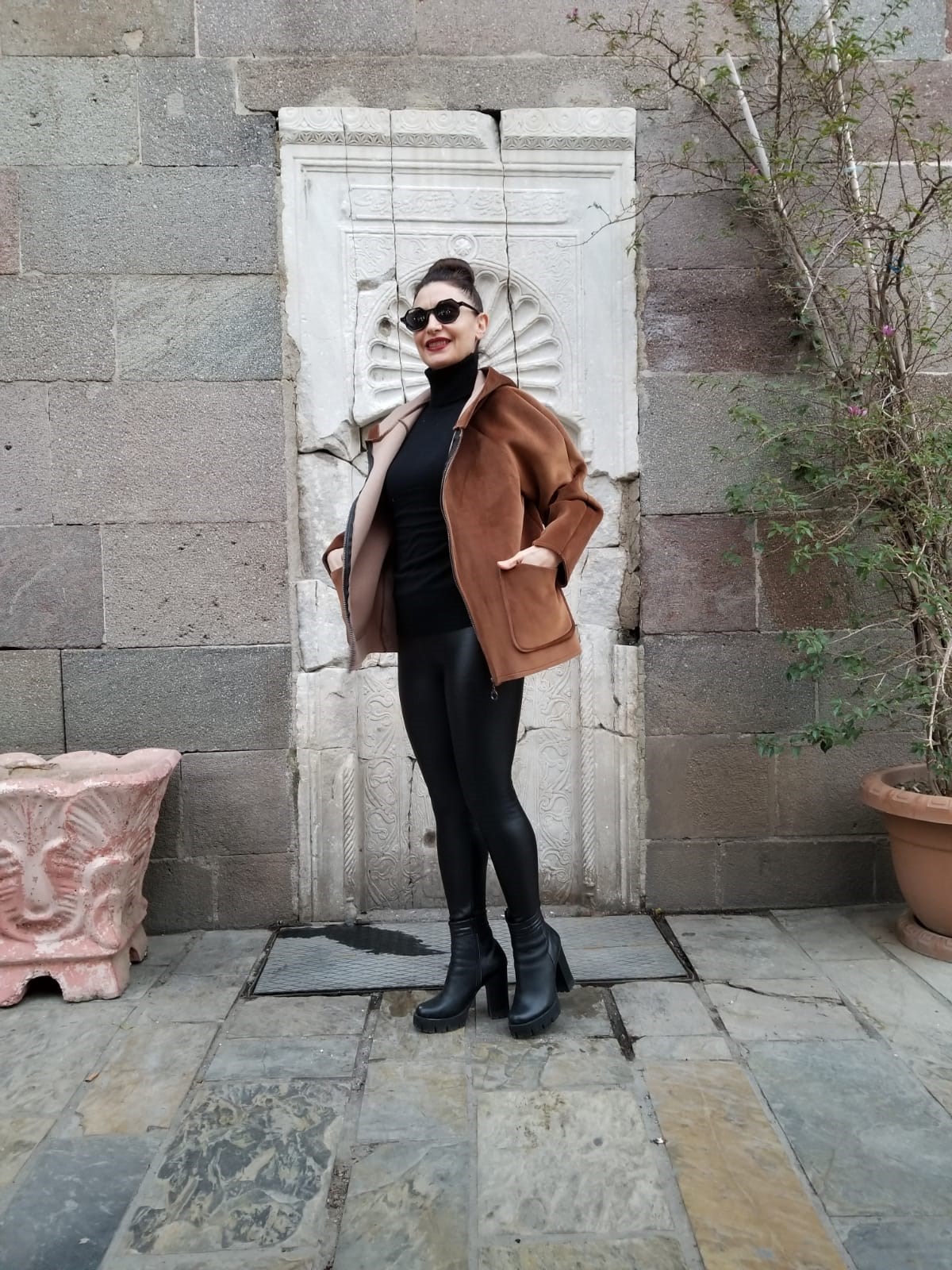 İtalyan Nubuk Kumaş İçi Polar Standart Beden Kahverengi