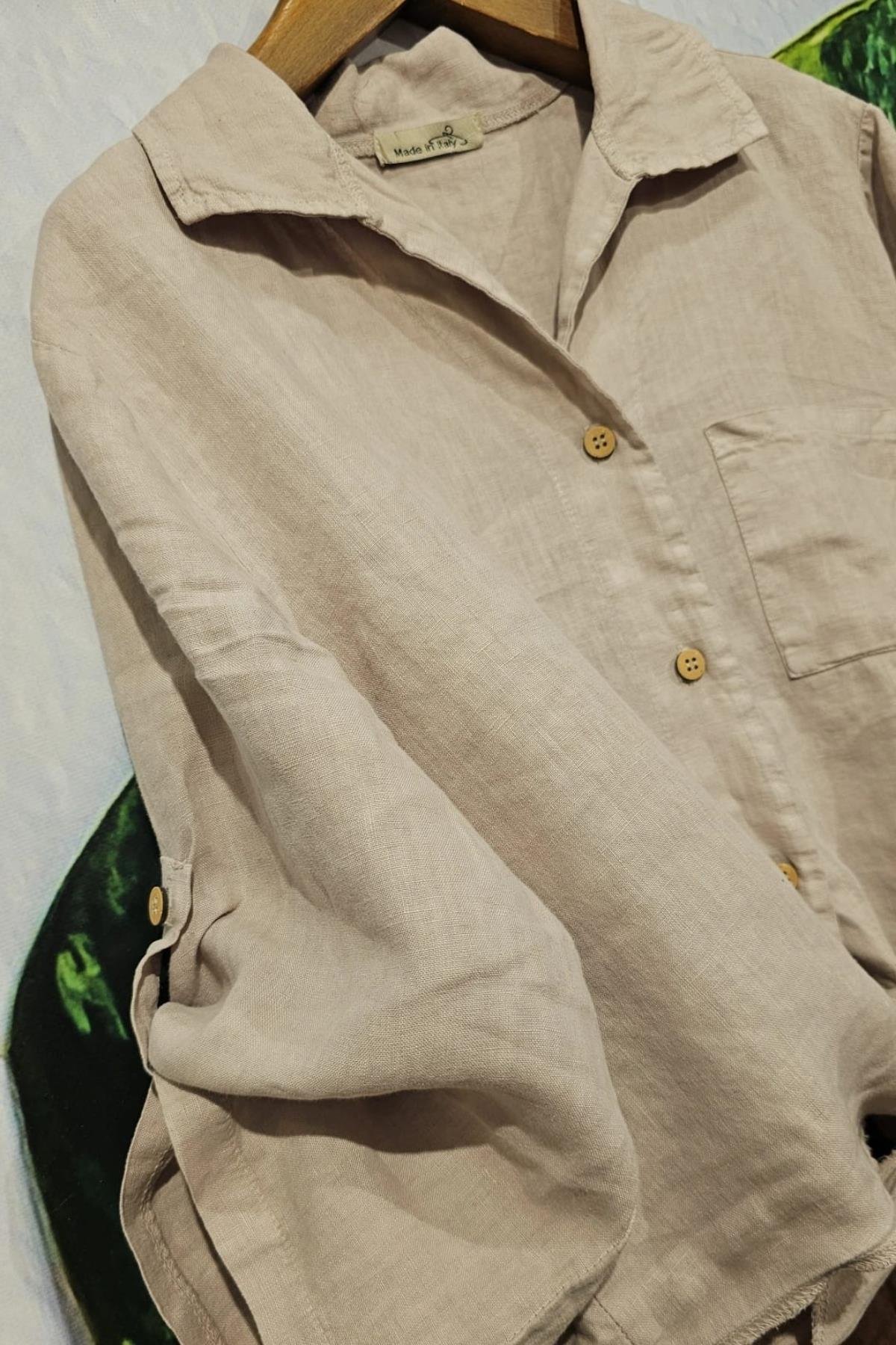 İtalyan Önden Bağlamalı Bluz Vizon