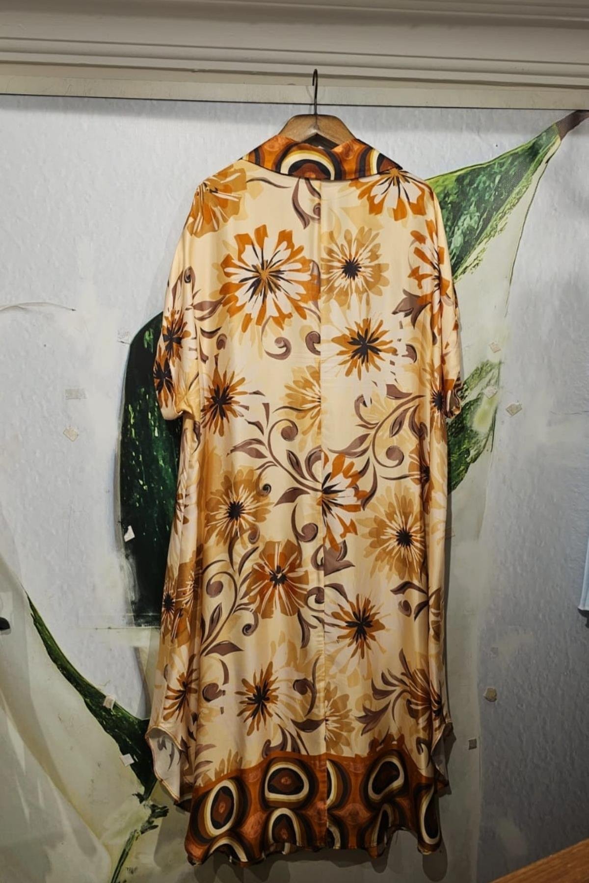 İtalyan Pamuklu Saten Desenli Krem