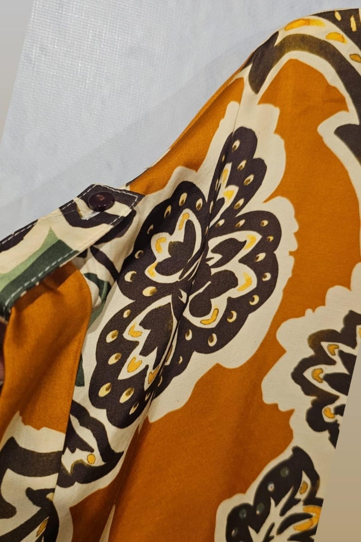 İtalyan Pamuklu Saten Desenli Taba