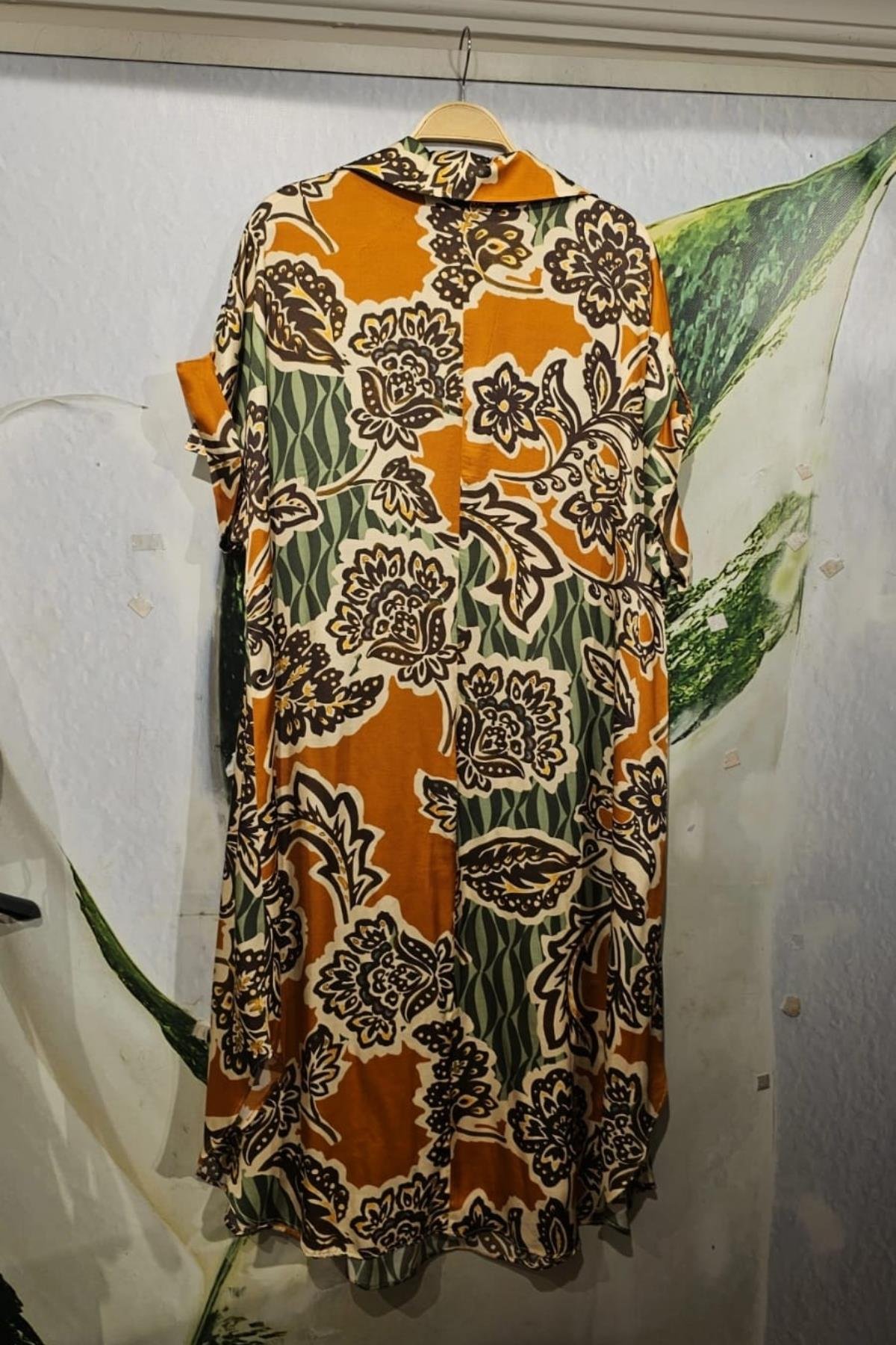 İtalyan Pamuklu Saten Desenli Taba