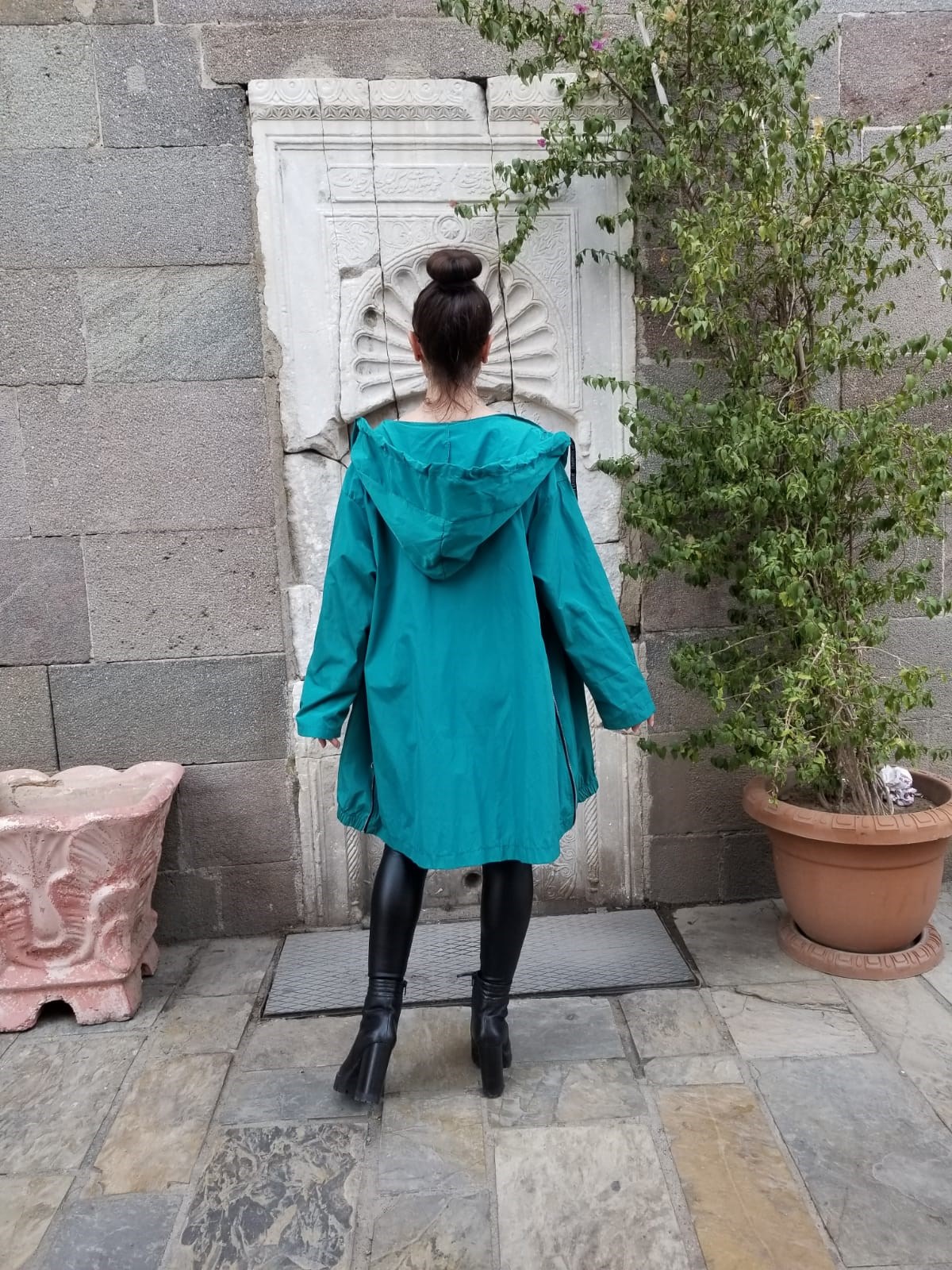 İtalyan Standart Beden Petrol Mavisi Yağmurluk