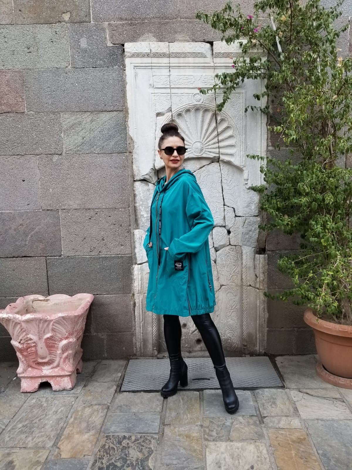 İtalyan Standart Beden Petrol Mavisi Yağmurluk