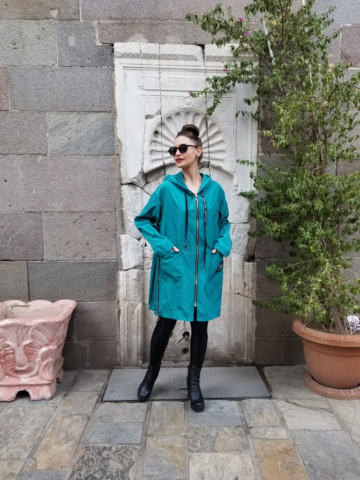 İtalyan Standart Beden Petrol Mavisi Yağmurluk