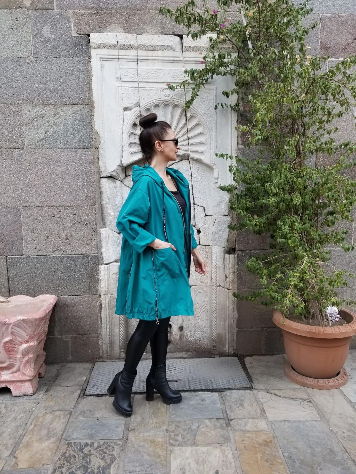 İtalyan Standart Beden Petrol Mavisi Yağmurluk