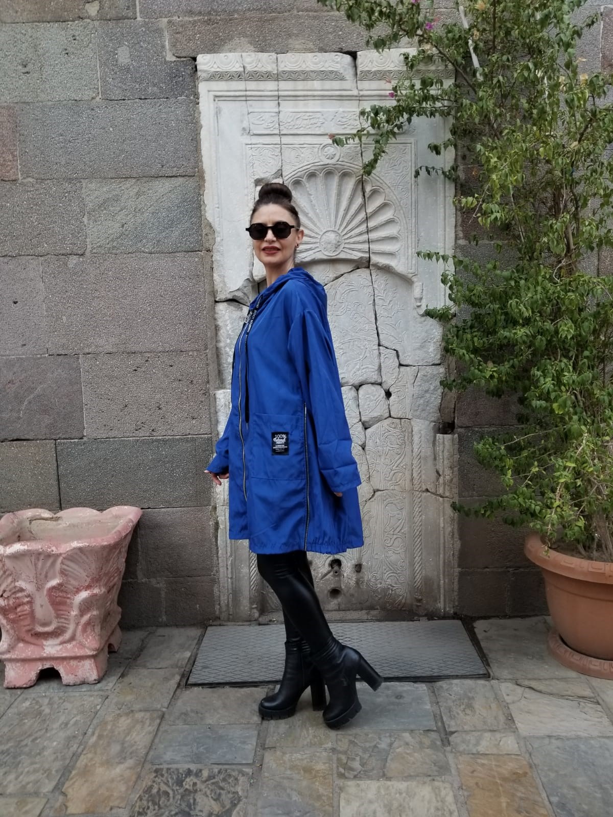 İtalyan Standart Beden Saks Mavisi Yağmurluk