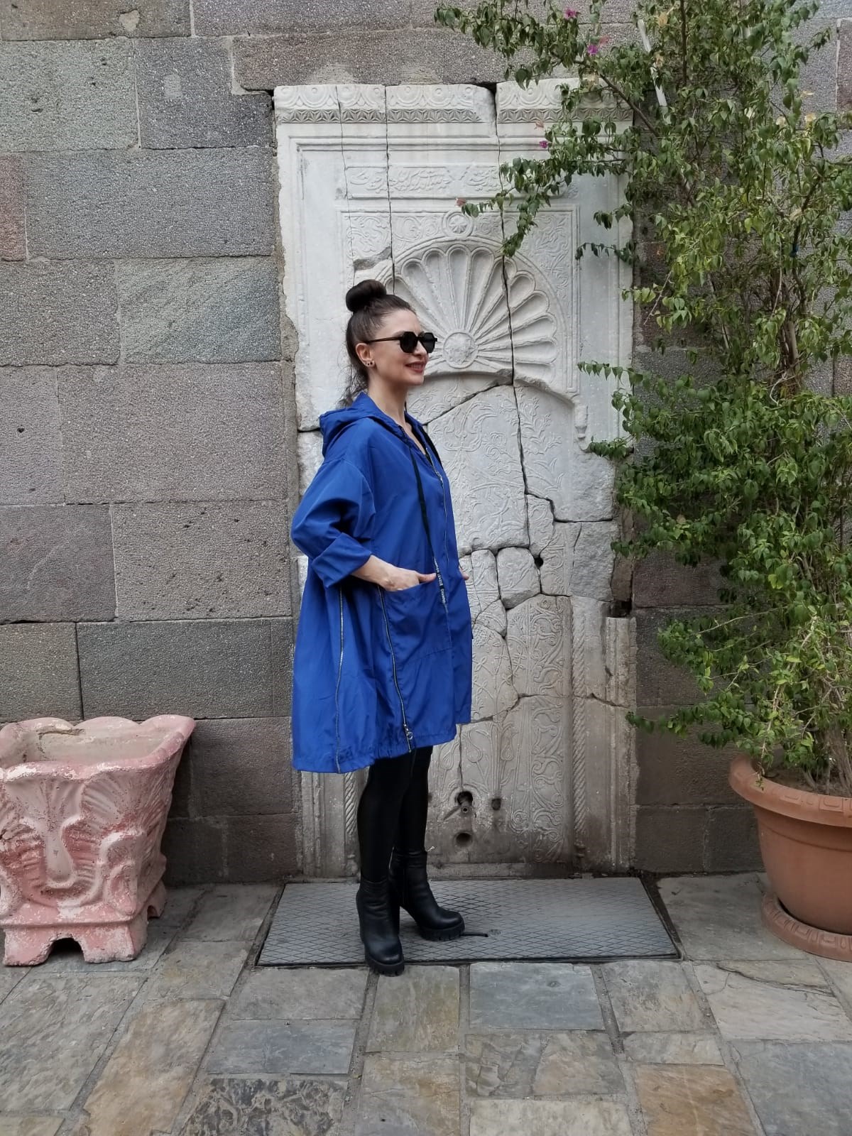 İtalyan Standart Beden Saks Mavisi Yağmurluk