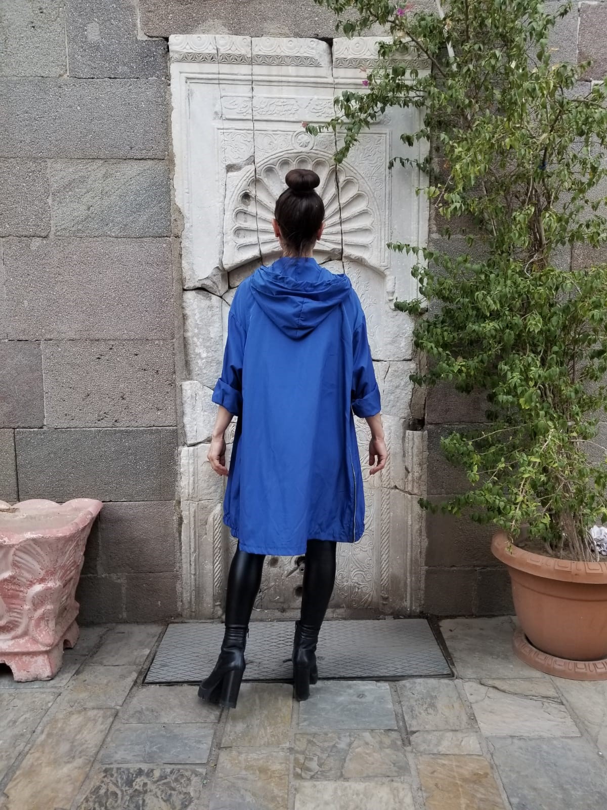 İtalyan Standart Beden Saks Mavisi Yağmurluk