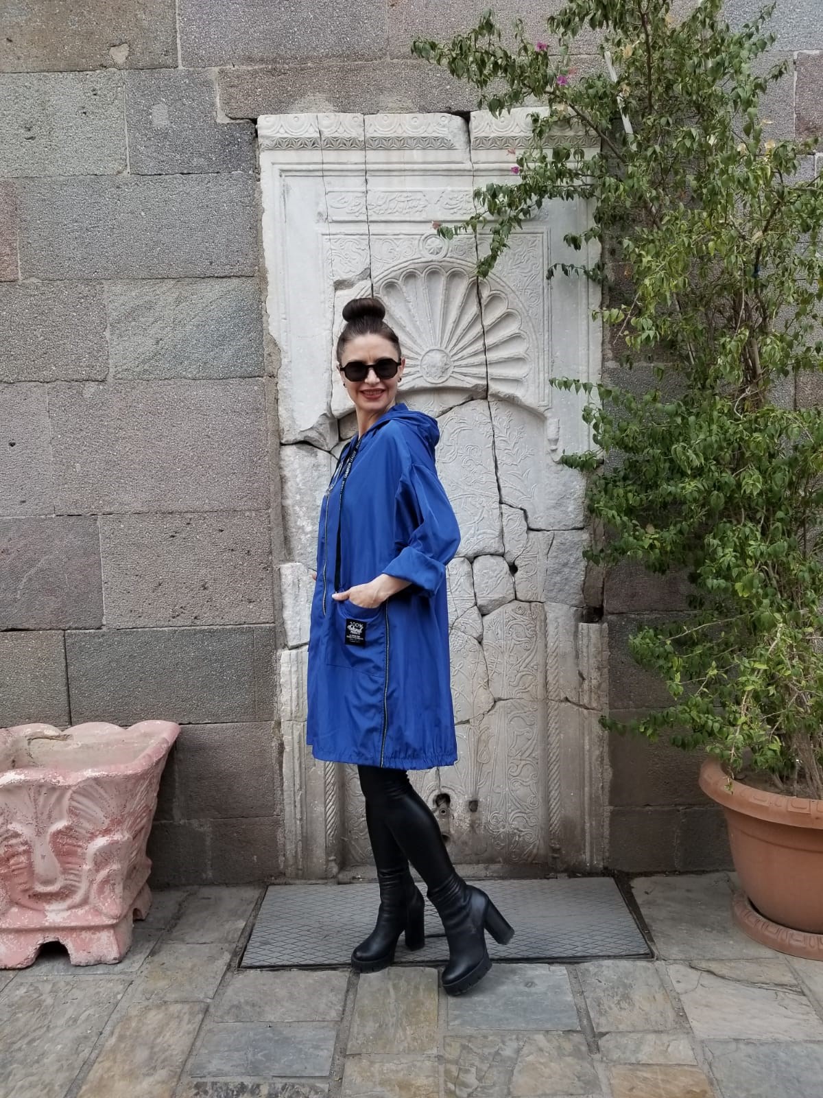 İtalyan Standart Beden Saks Mavisi Yağmurluk