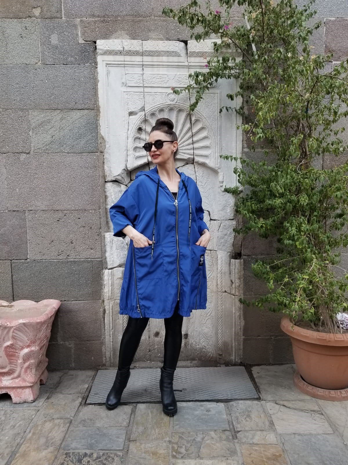 İtalyan Standart Beden Saks Mavisi Yağmurluk