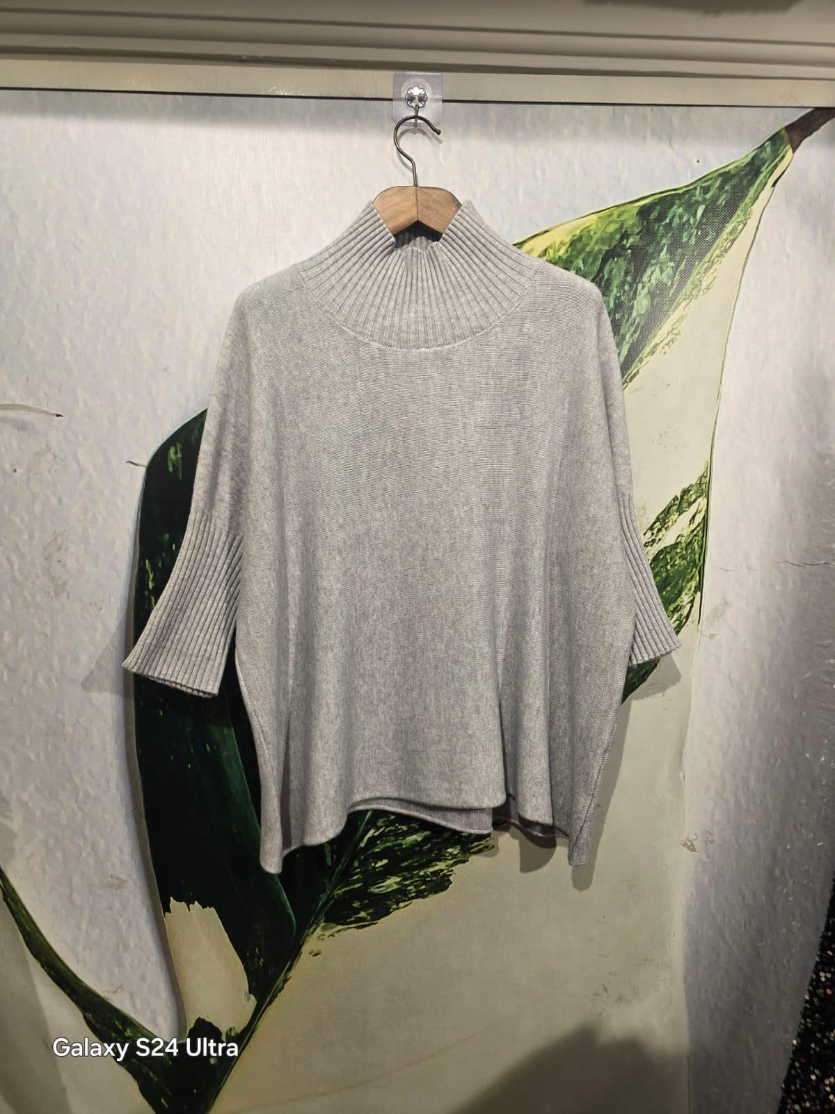 İtalyan Triko Örme Dik Yaka