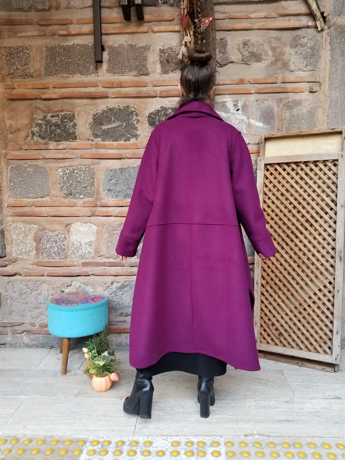 Kaşe Kumaş Standart Beden Koyu Fuşya