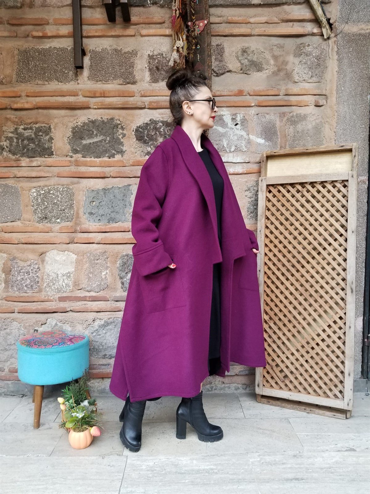 Kaşe Kumaş Standart Beden Koyu Fuşya