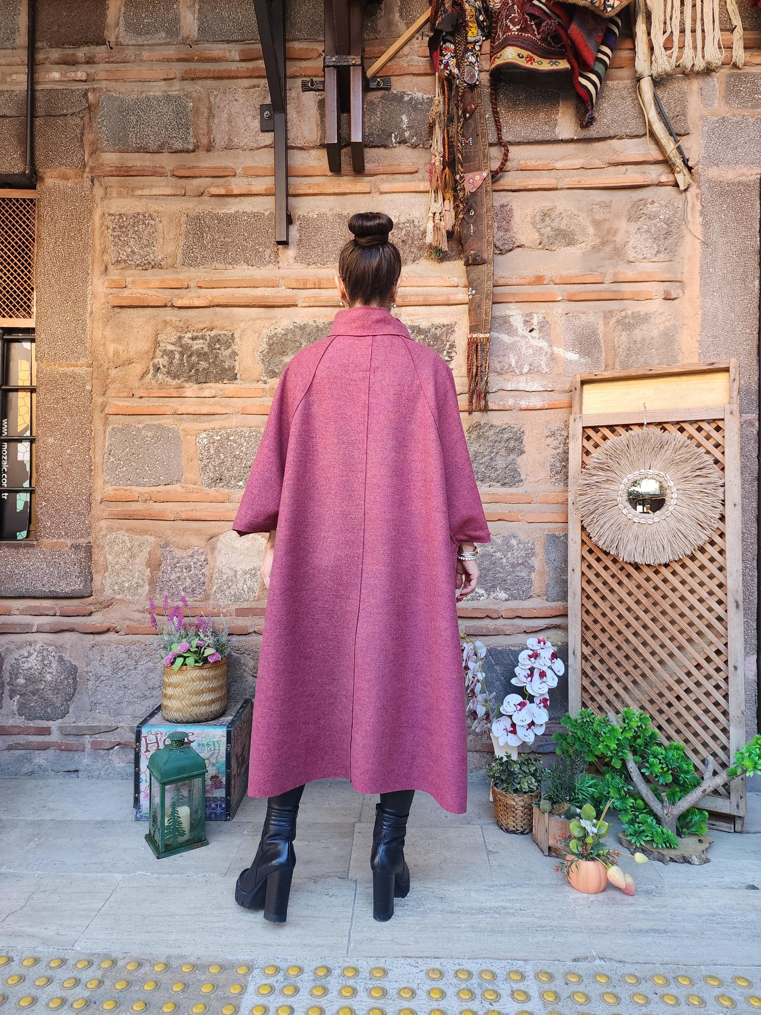 Keçe Kumaş Kaban Kırçıllı Bordo