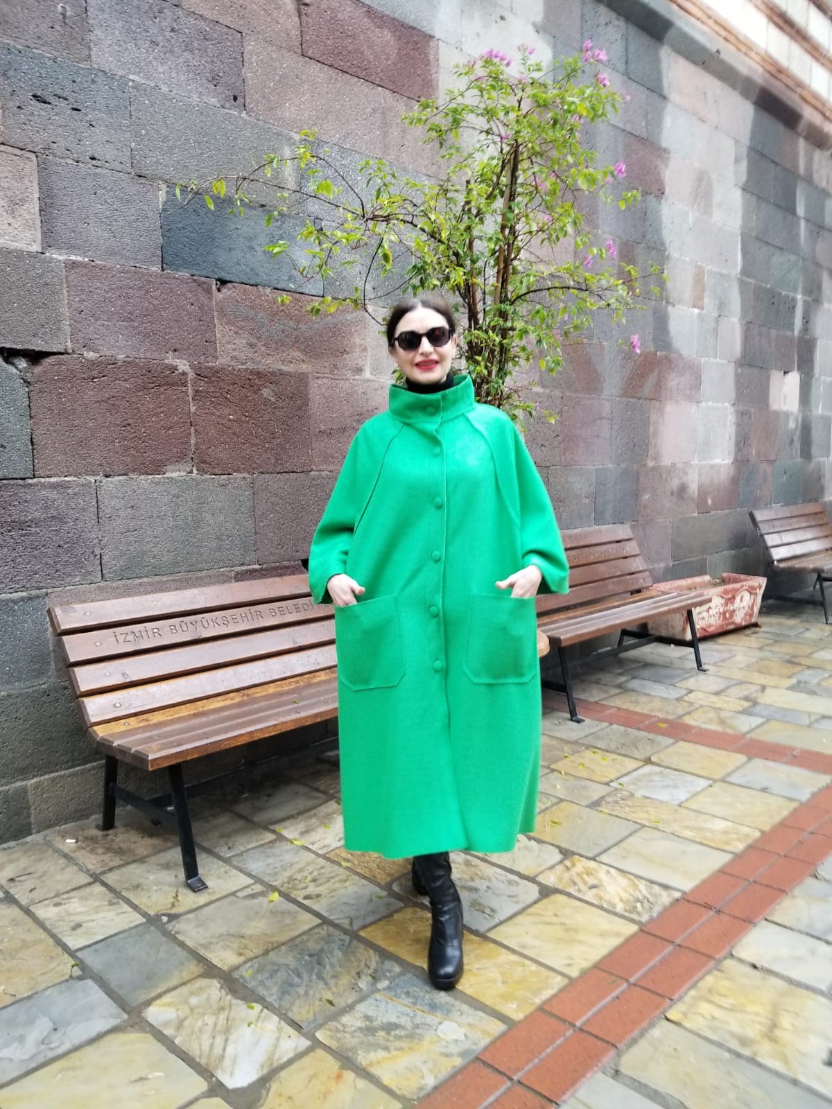 Keçe Kumaş Kaban Yeşil