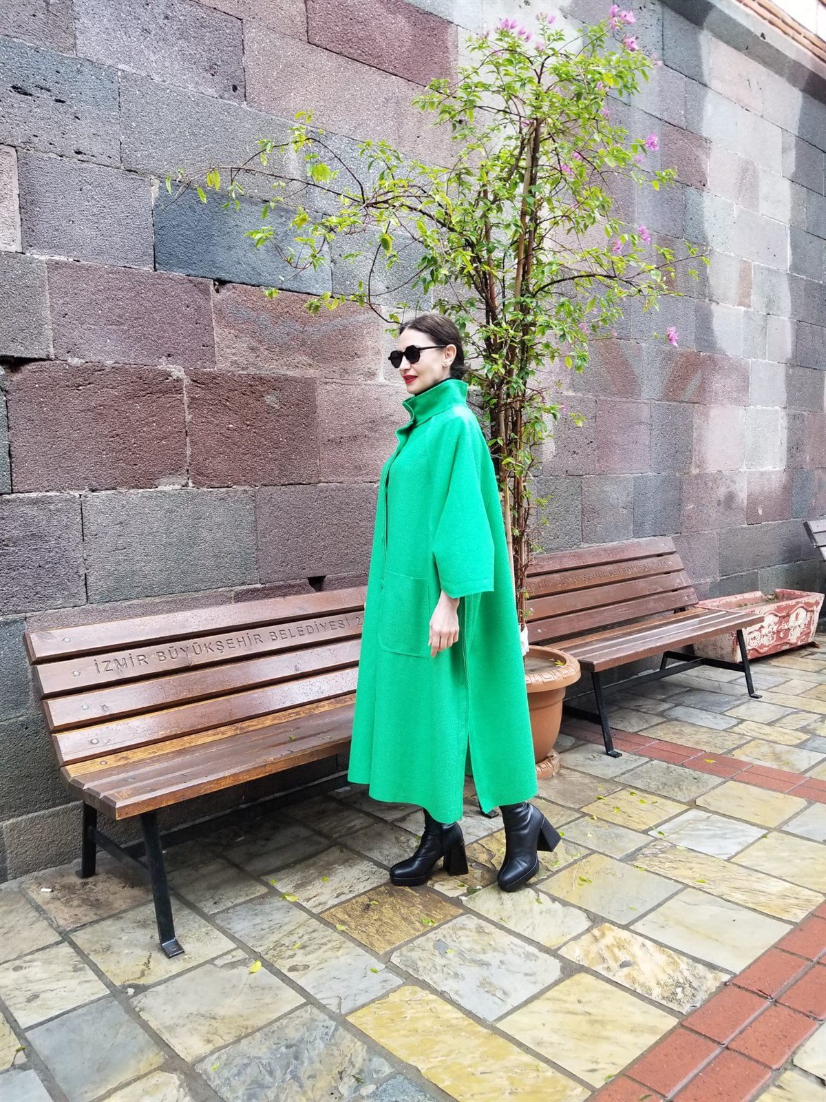 Keçe Kumaş Kaban Yeşil