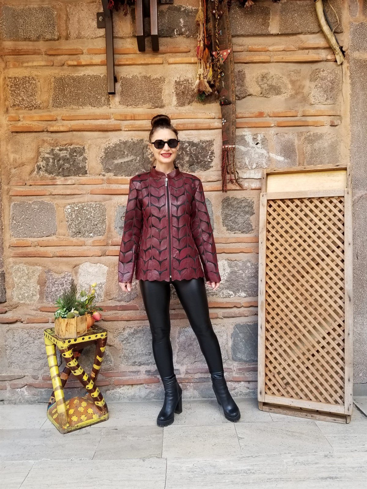 Orjinal Kuzu Derisi Kemerli Deri Ceket