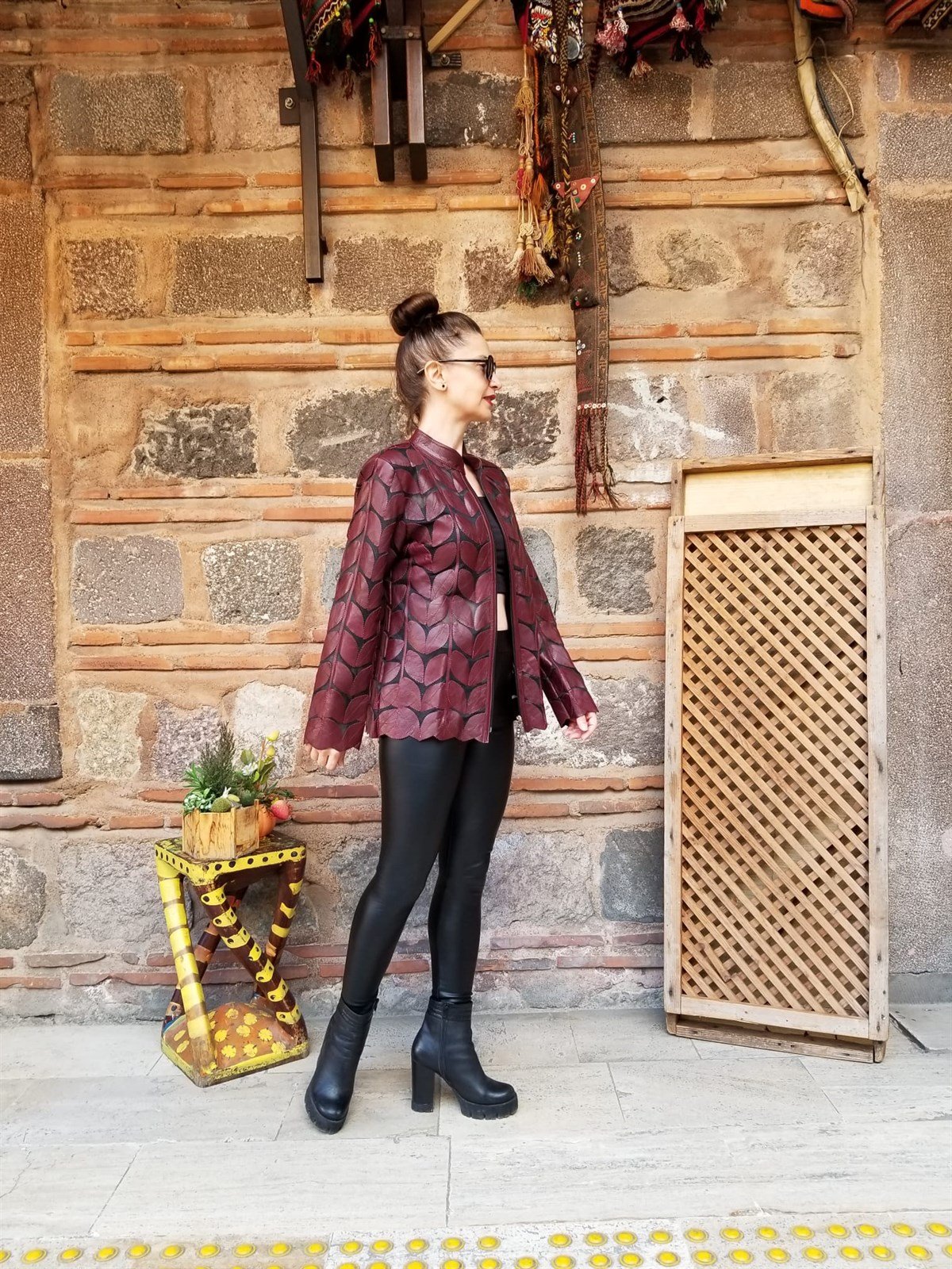 Orjinal Kuzu Derisi Kemerli Deri Ceket