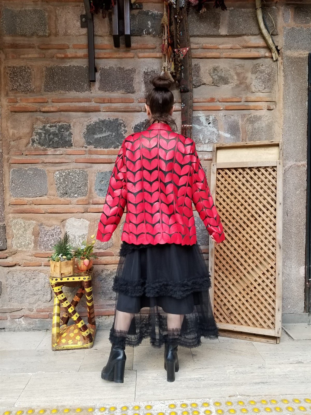 Orjinal Kuzu Derisi Tasarım Deri Ceket