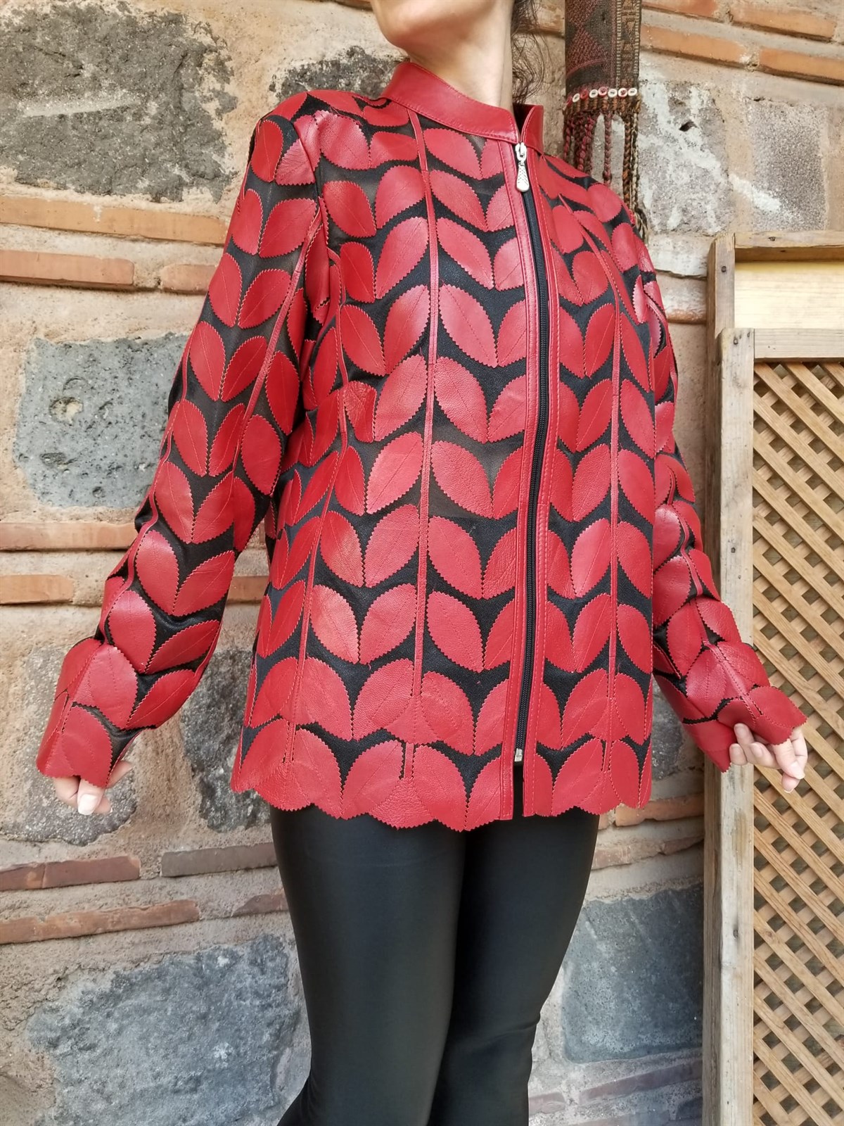 Orjinal Kuzu Derisi Tasarım Deri Ceket