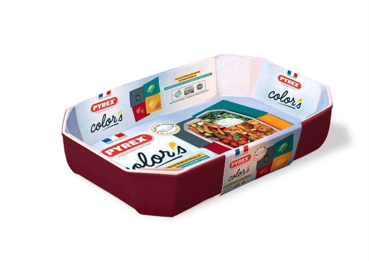 Pyrex Dikdörtgen Fırın Kabı 33 x 22 x 7 cm Kırmızı