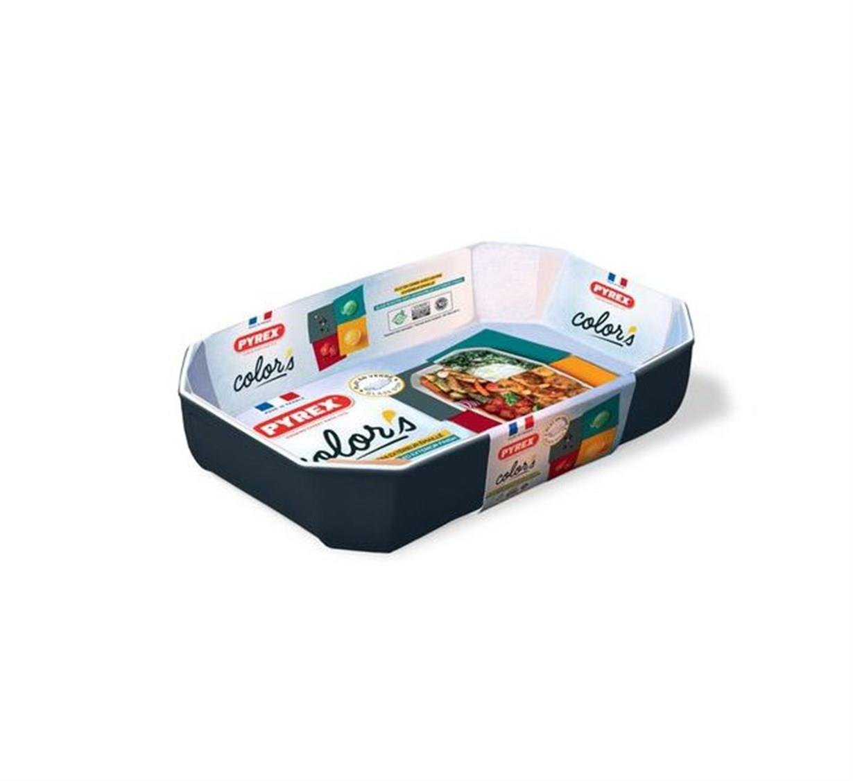 Pyrex Dikdörtgen Fırın Kabı Gri 33 x 22 x 7 cm 3.2 L