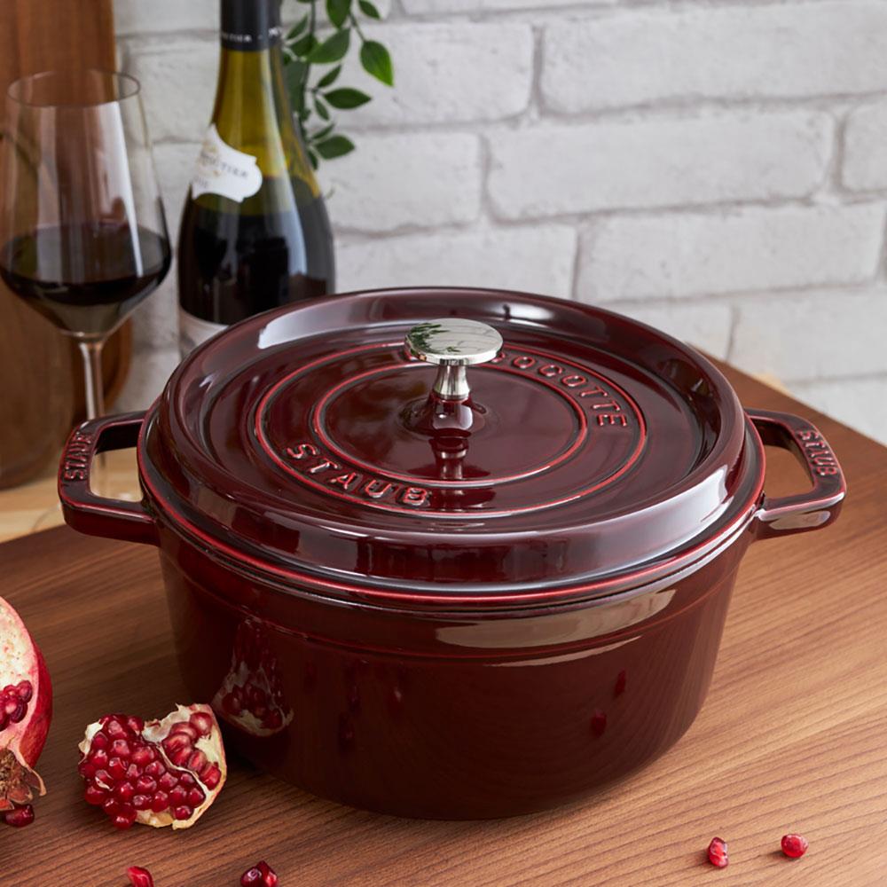 Staub La Cocotte Döküm Tencere Yuvarlak 28 cm Bordo