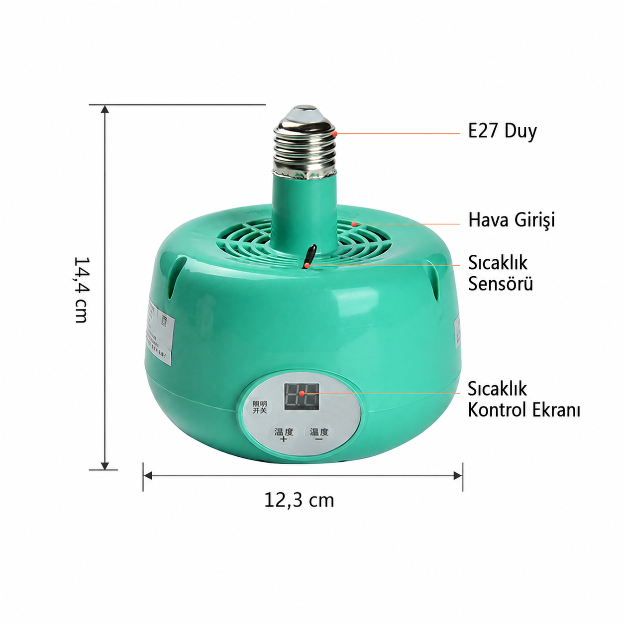 Beren Makine 300 W Dijital Termostatlı Civciv ve Küçük Hayvan Isıtıcısı – 220 V, E27