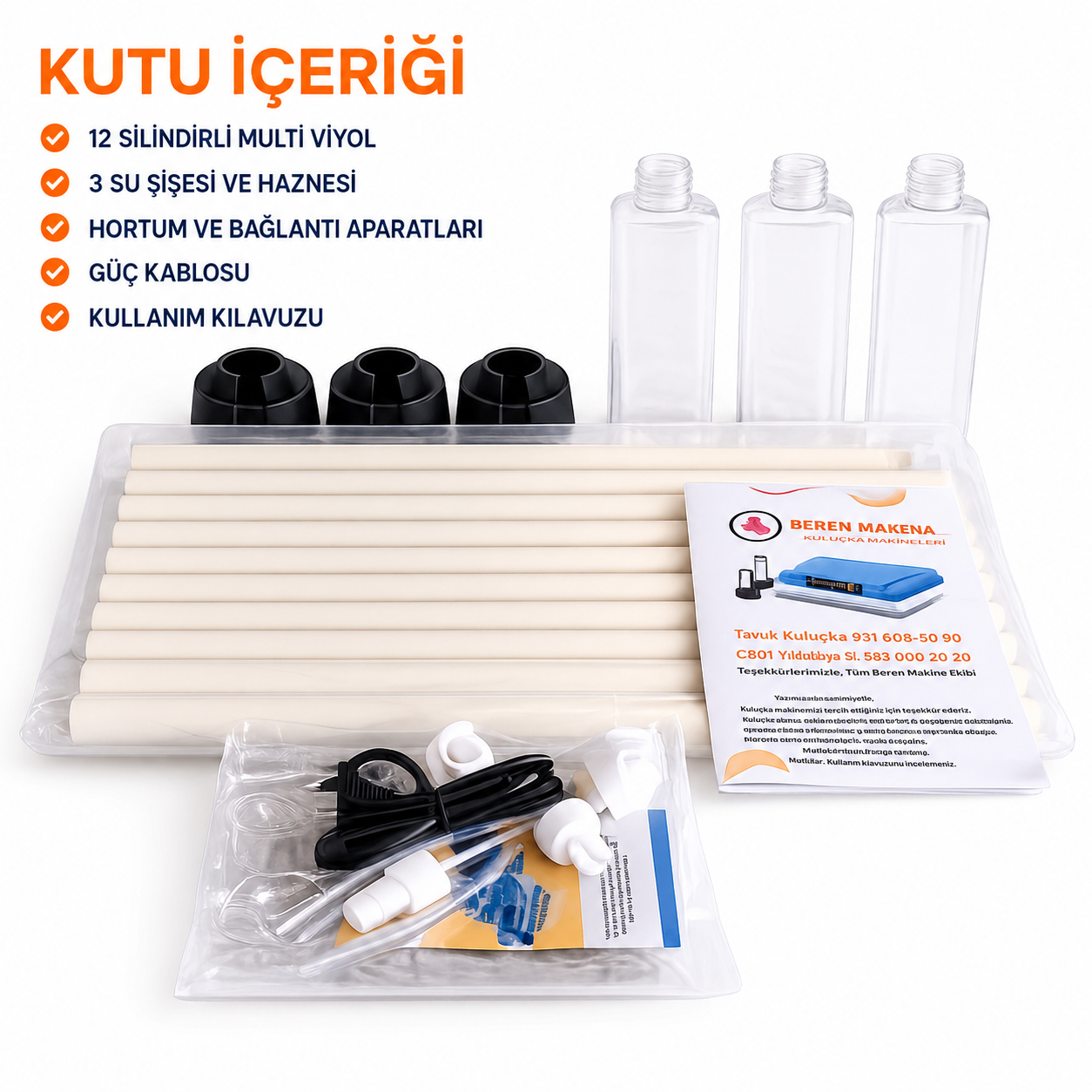 Beren Makine 88 Yumurtalık Tam Otomatik Kuluçka Makinesi – Çift Fanlı, 5 Programlı