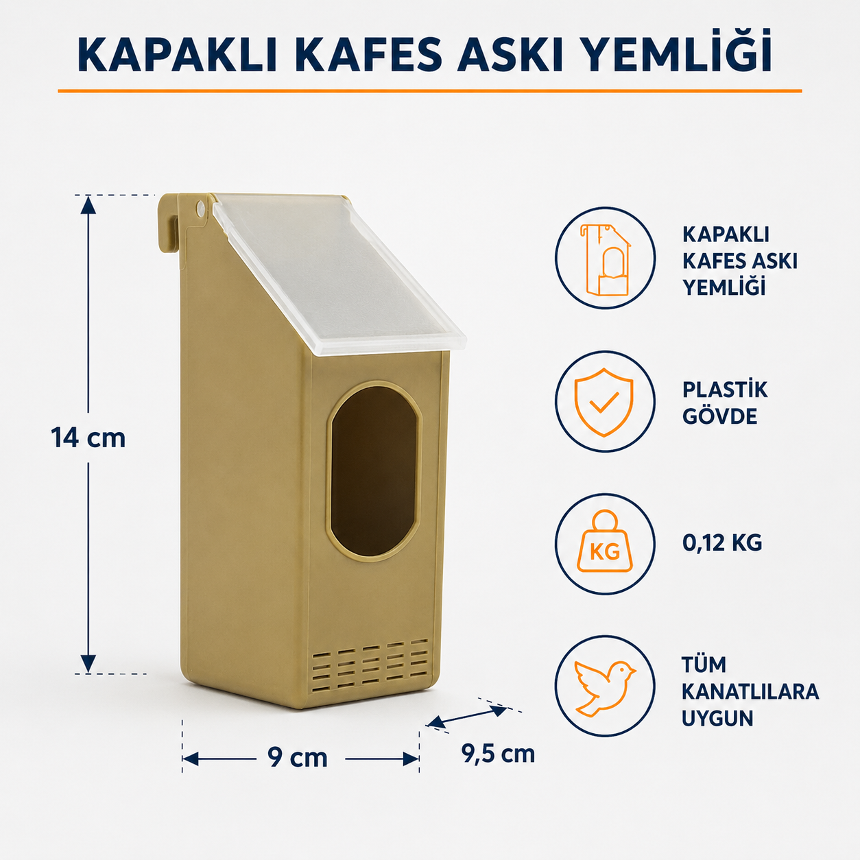 Kafese Asılabilir Plastik Kanatlı Yemliği – Tavuk, Civciv ve Bıldırcın