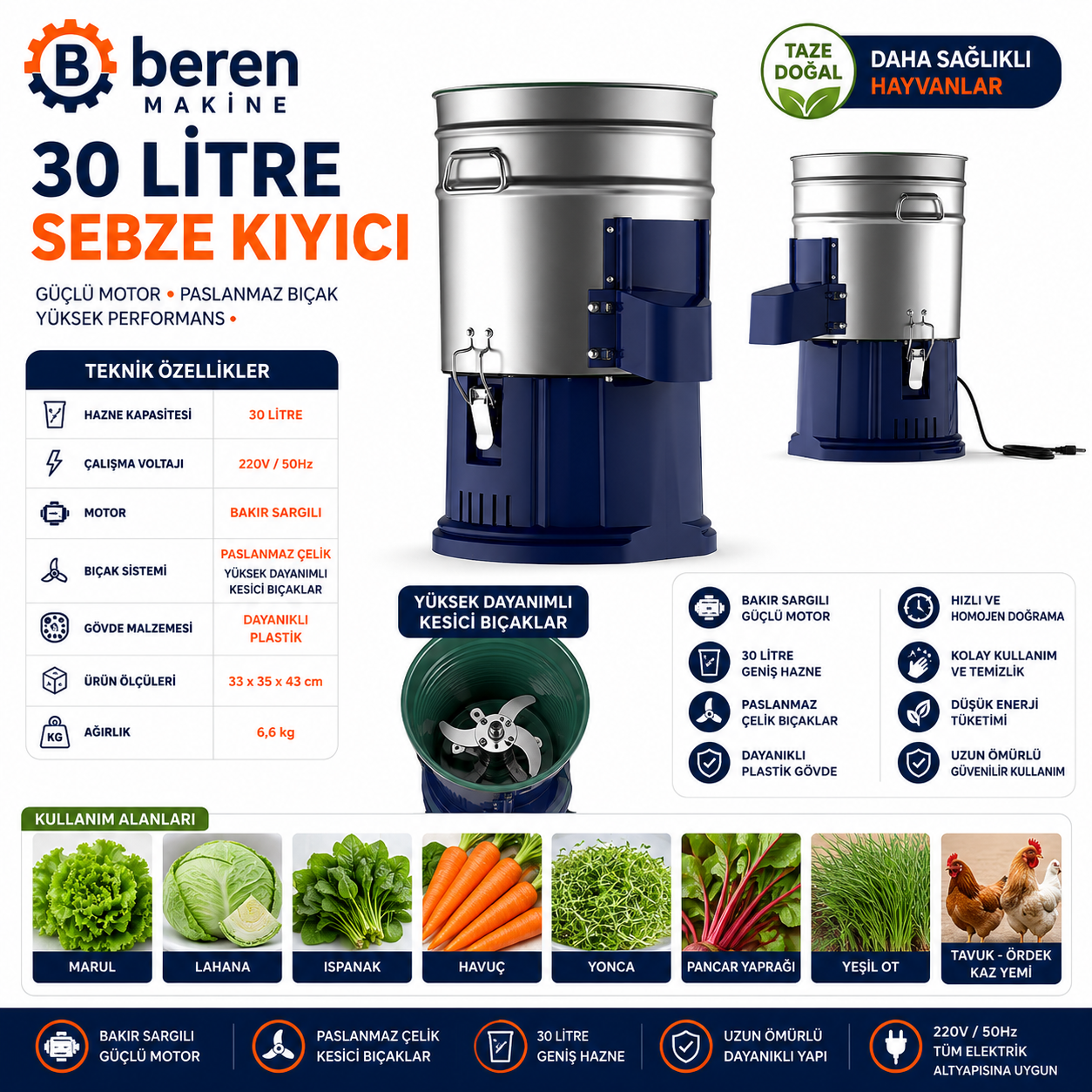 Sebze Kıyıcı ve Yem Hazırlama Makinesi