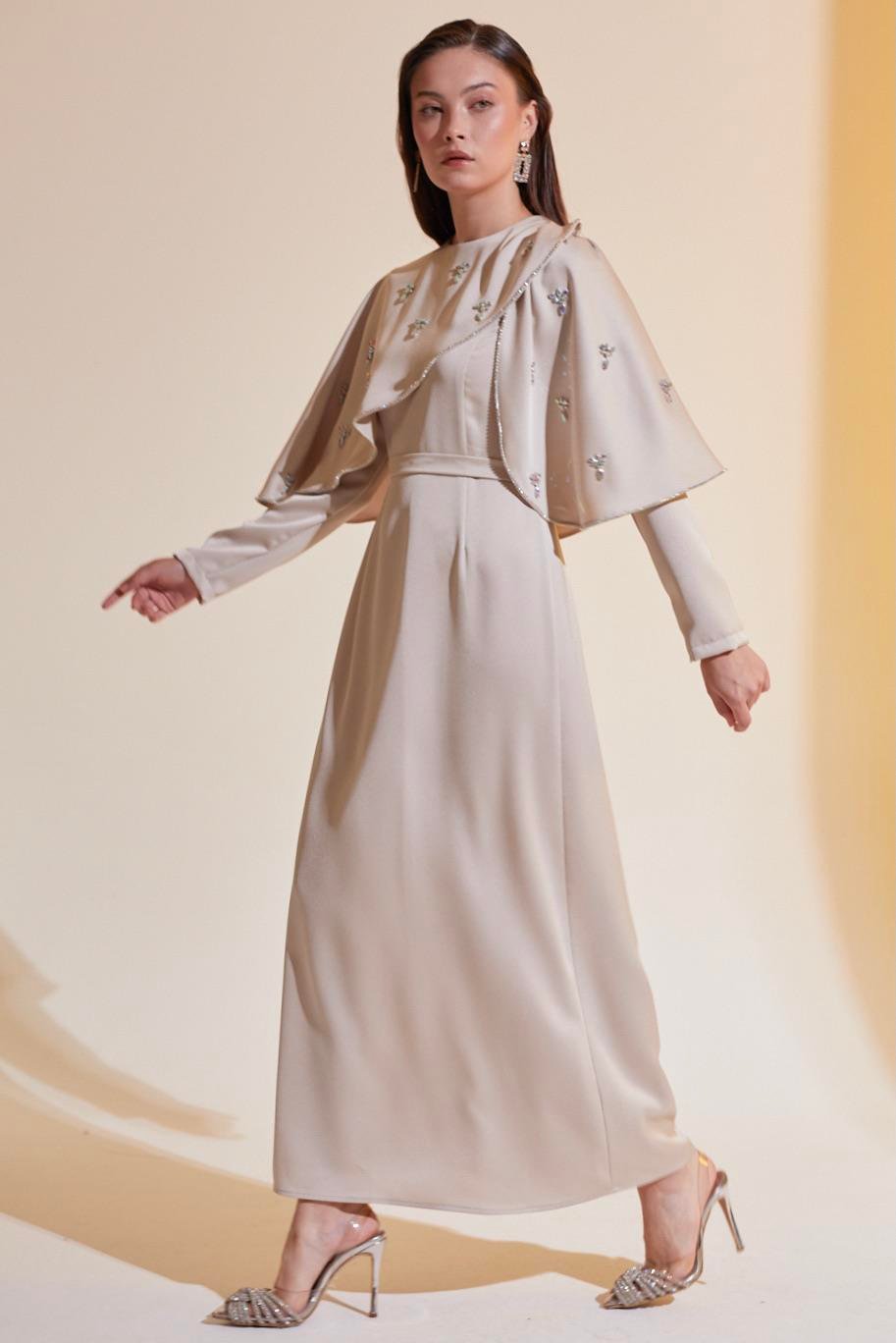 Alyse Exclusive Elbise Bej