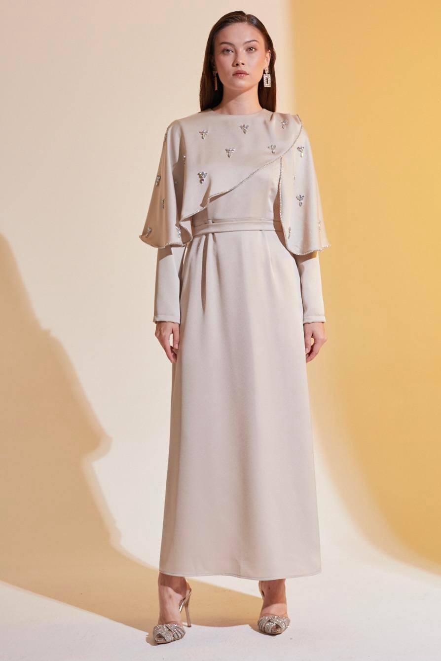 Alyse Exclusive Elbise Bej
