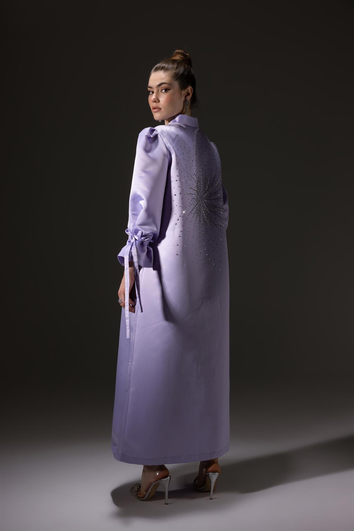 Butterfly Swarovsk Exclusive Kimono Abaya Lila