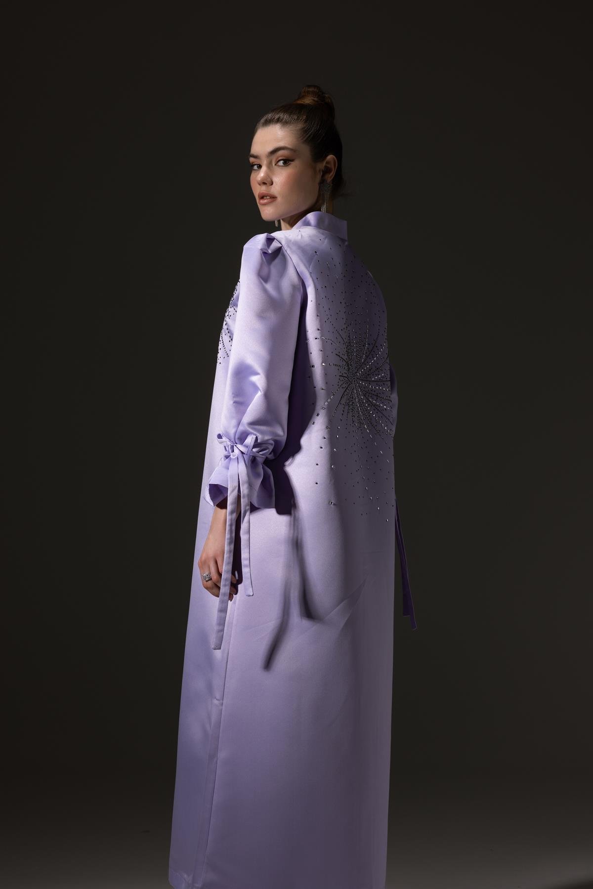 Butterfly Swarovsk Exclusive Kimono Abaya Lila