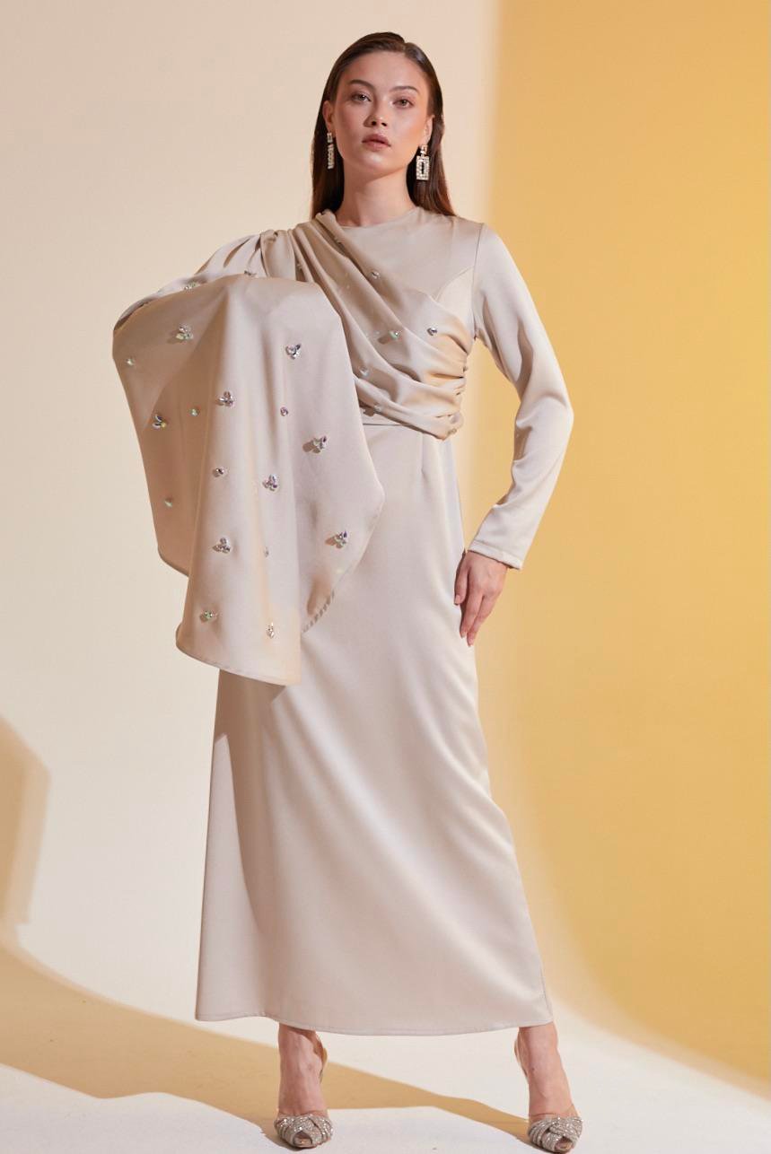 Delmer Exclusive Elbise Bej