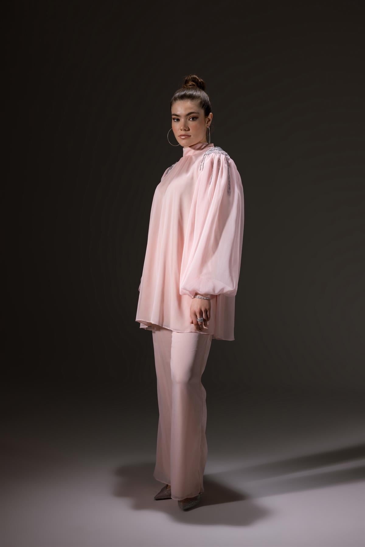 Kasnak İşlemeli Takım Pudra