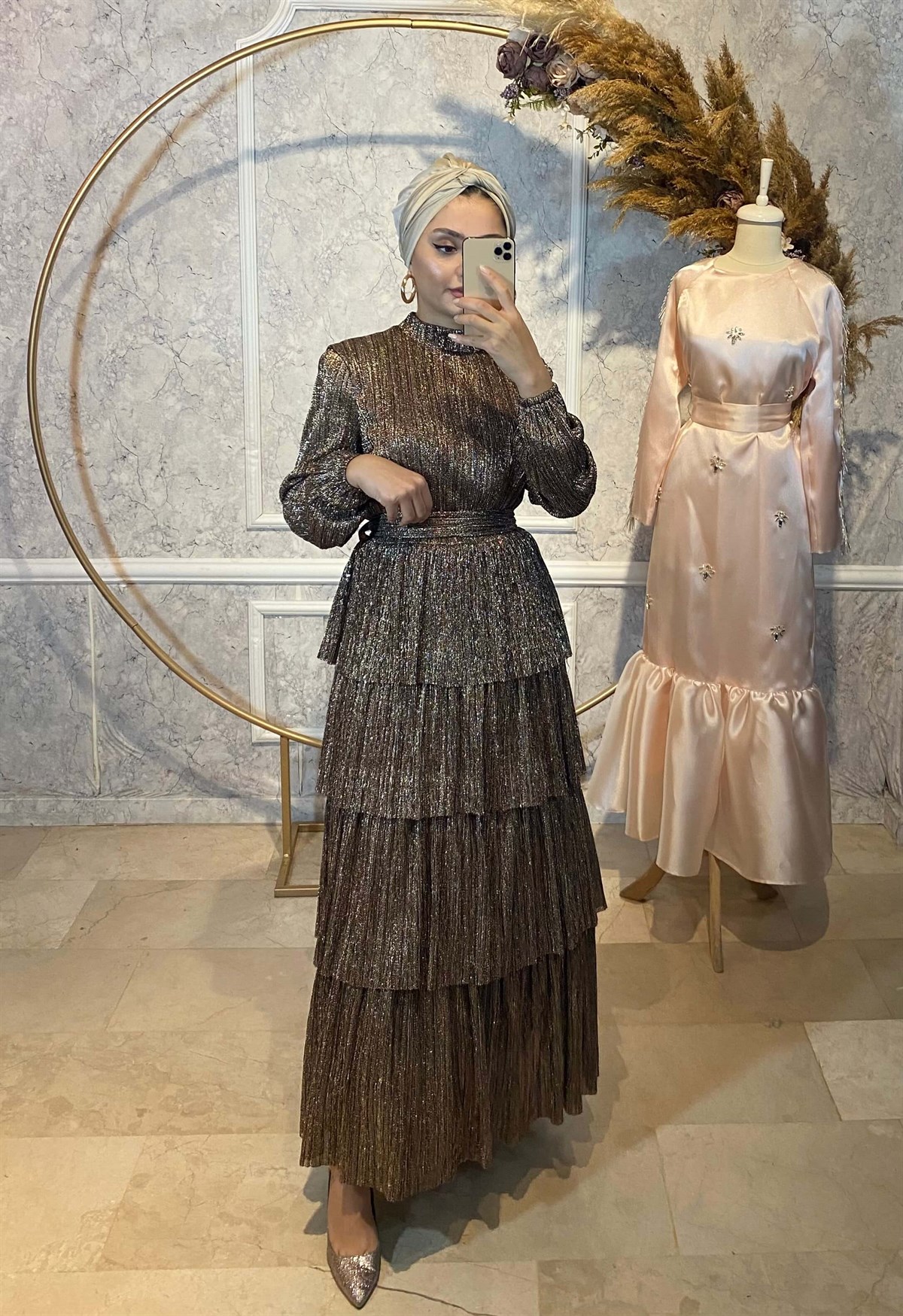 KATLI ÖZEL TASARIM FIRFIR ELBİSE