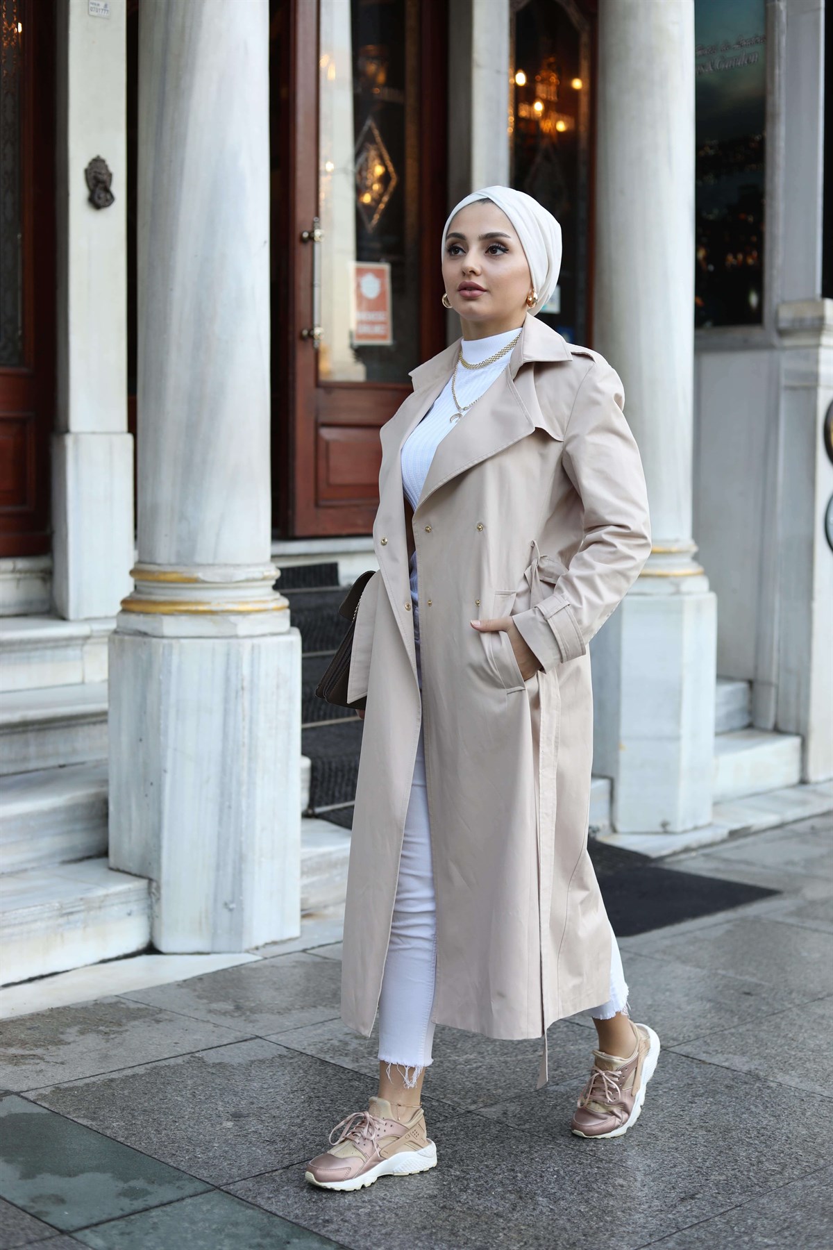 Klasik Trenchcoat Bej