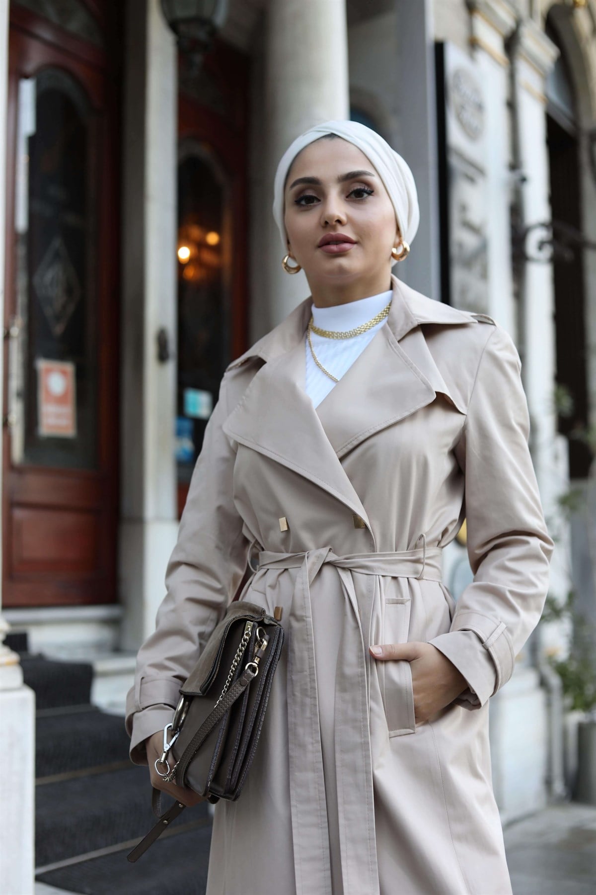 Klasik Trenchcoat Bej