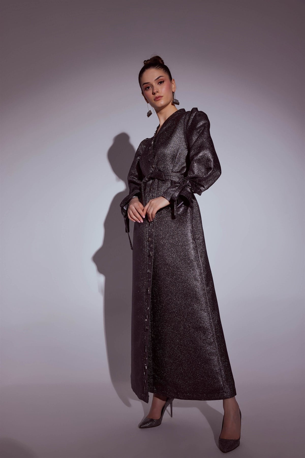 Özel Tasarım Taşlı Kimono Abaya 