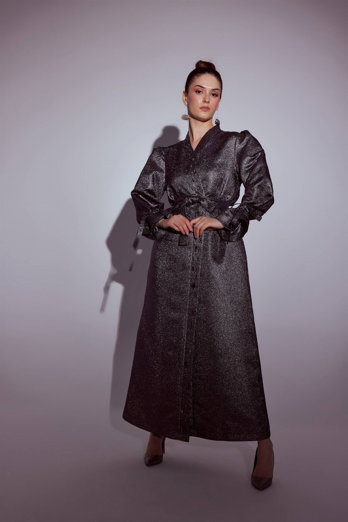 Özel Tasarım Taşlı Kimono Abaya 