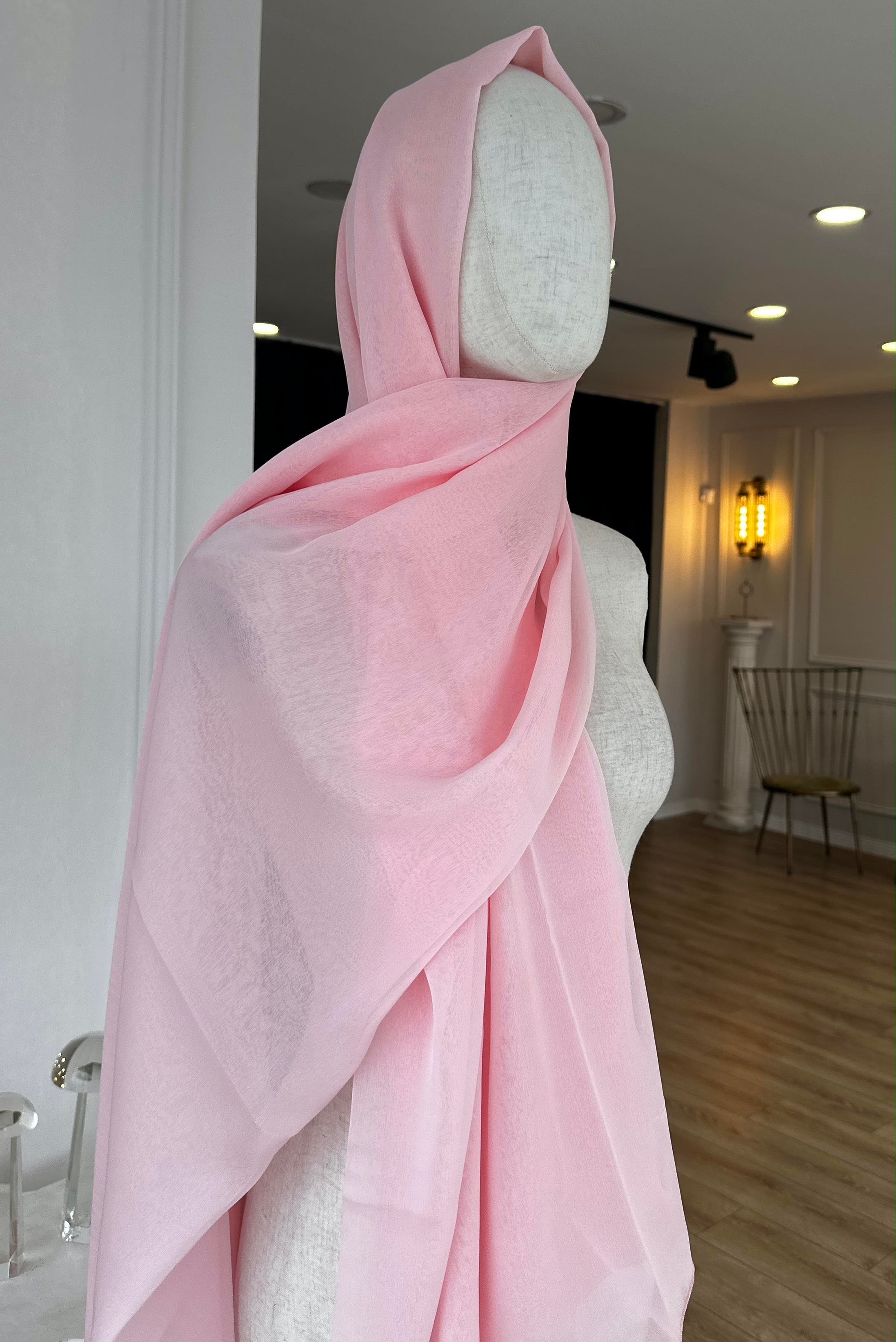 Pembe Janjan Şifon Şal