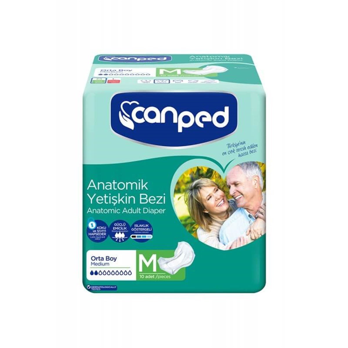 CANPED BELBANTLI ANATOMİK HASTA BEZİ MEDİUM 10'LU